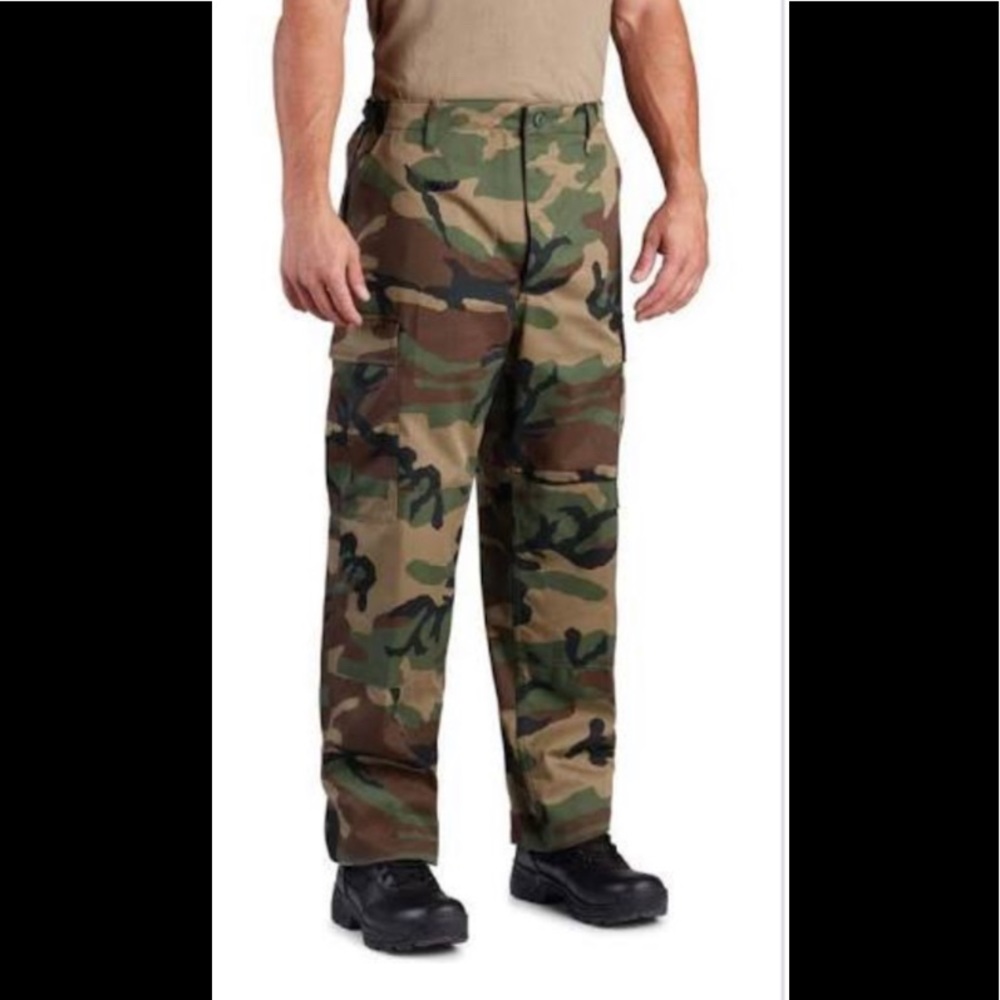 MENS CARGO PANTS VINTAGE CAMO HEAVY WEIGHT SIZE 32